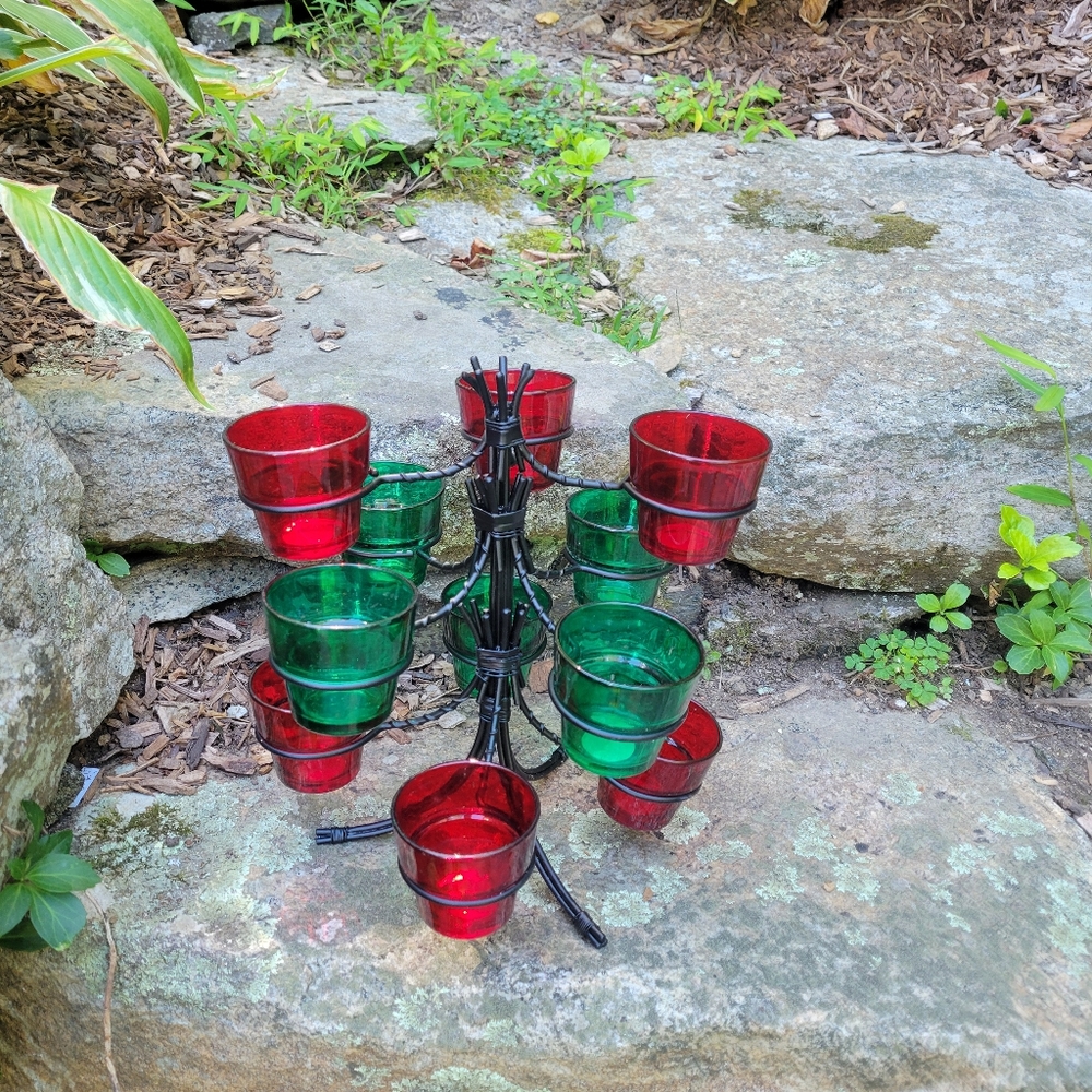 Vintage 11-Candle Tealight Seasonal Stand 10" x 10" Metal Stand